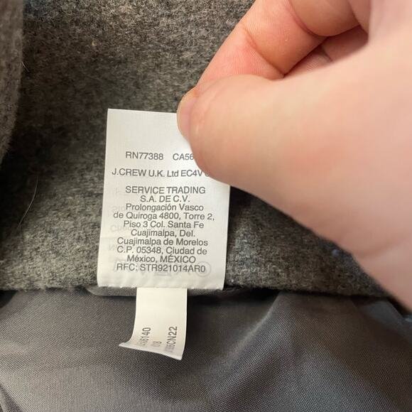 J.Crew‎ Mercantile Gray Wool City Coat NWT Size 2 - Picture 11 of 13